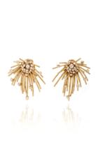 Oscar De La Renta Firework Brass And Glass Stud Earrrings