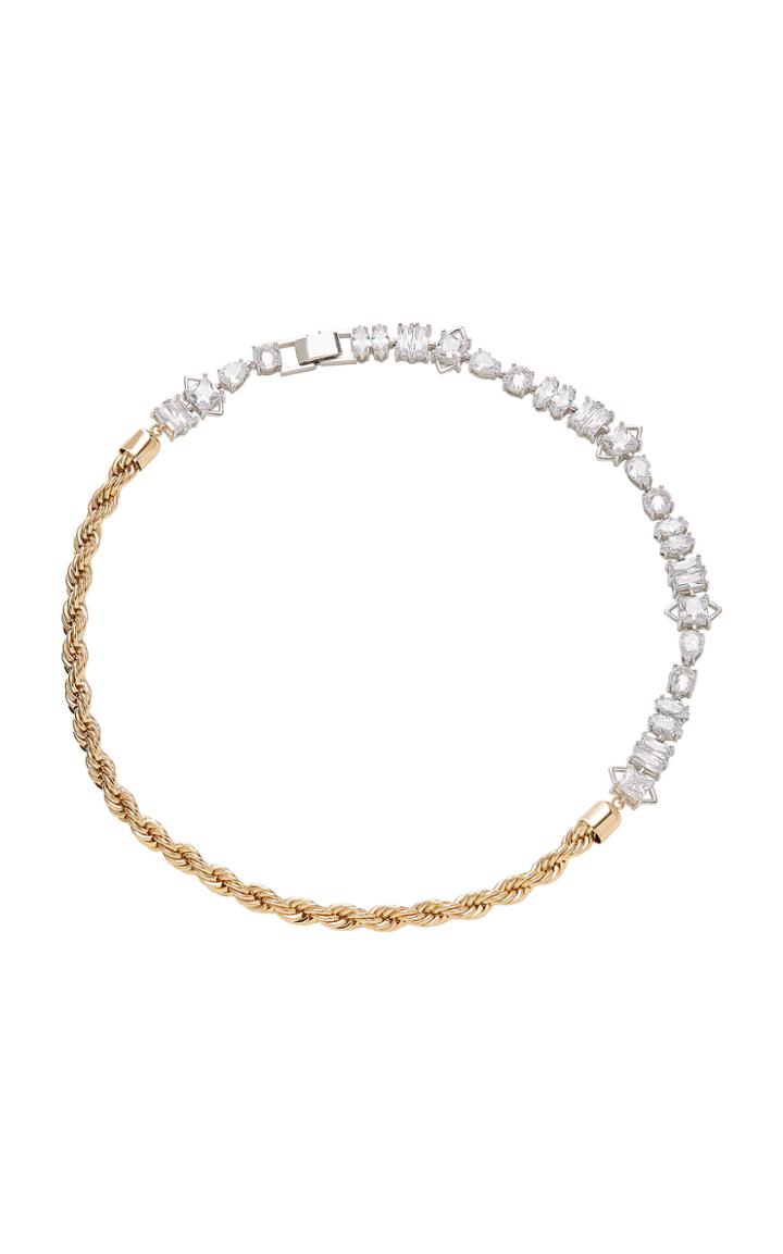 Fallon Gold-tone Crystal Chain Necklace