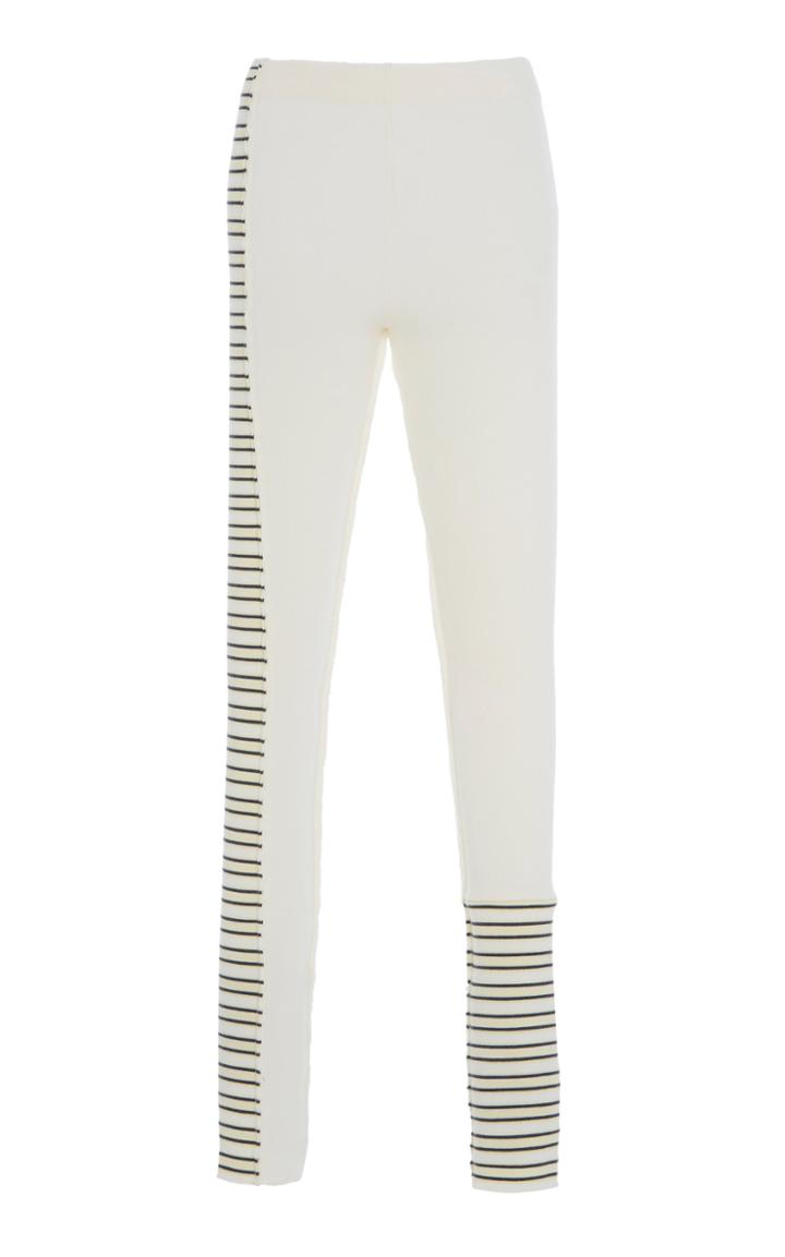 Jil Sander Striped High-rise Wool Leggings
