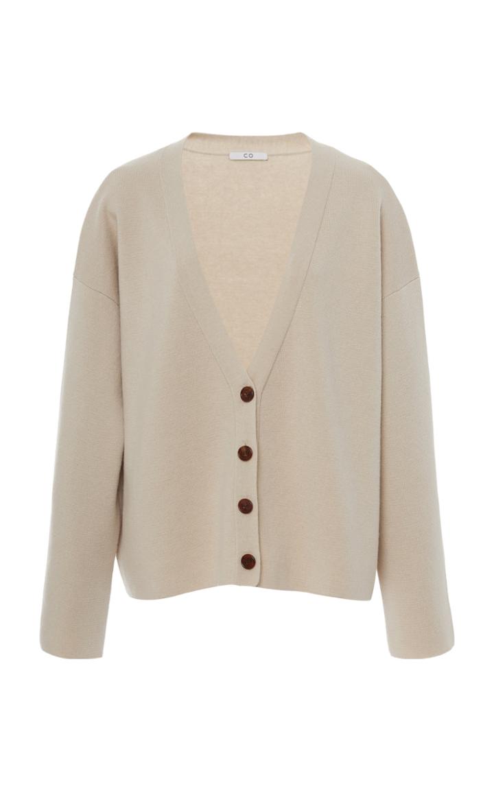 Co Wool-cashmere Waffle-knit Cardigan