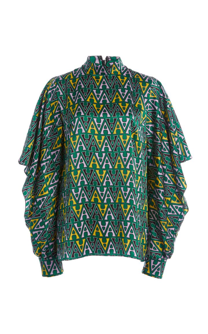 Moda Operandi Andrew Gn Balloon-sleeve Silk Top