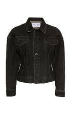 Moda Operandi Proenza Schouler Pswl Denim Black Cinched Jean Jacket Size: 0