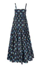 La Doublej Metallic Printed Cotton-poplin Maxi Dress