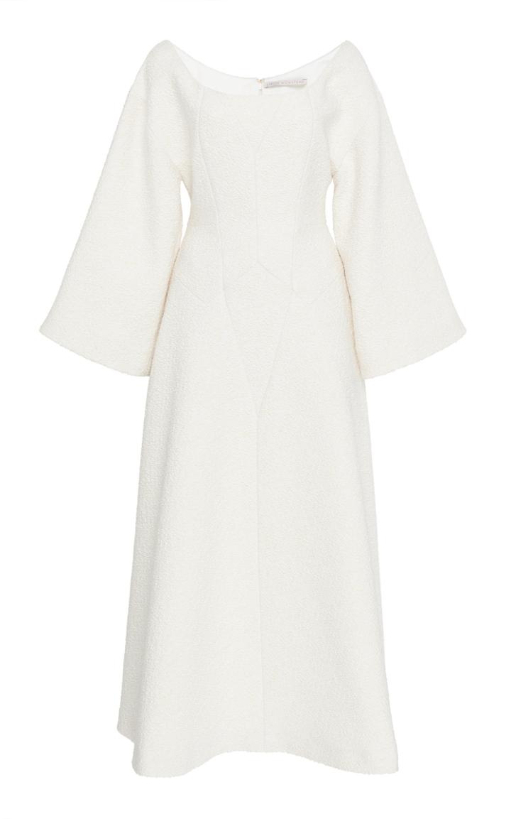 Emilia Wickstead Konstantina Cloque Bell Sleeve Midi Dress
