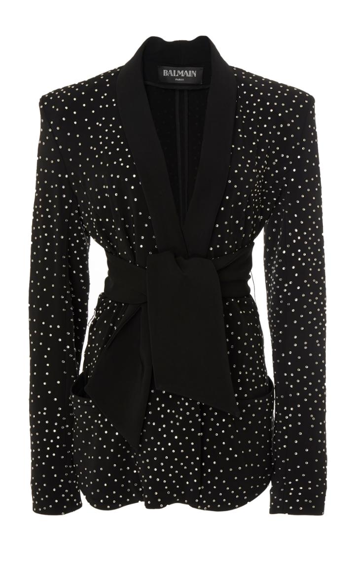 Balmain Crystal Detail Jersey Jacket