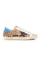 Golden Goose Superstar Distressed Printed Calf Hair And Leather Sneake