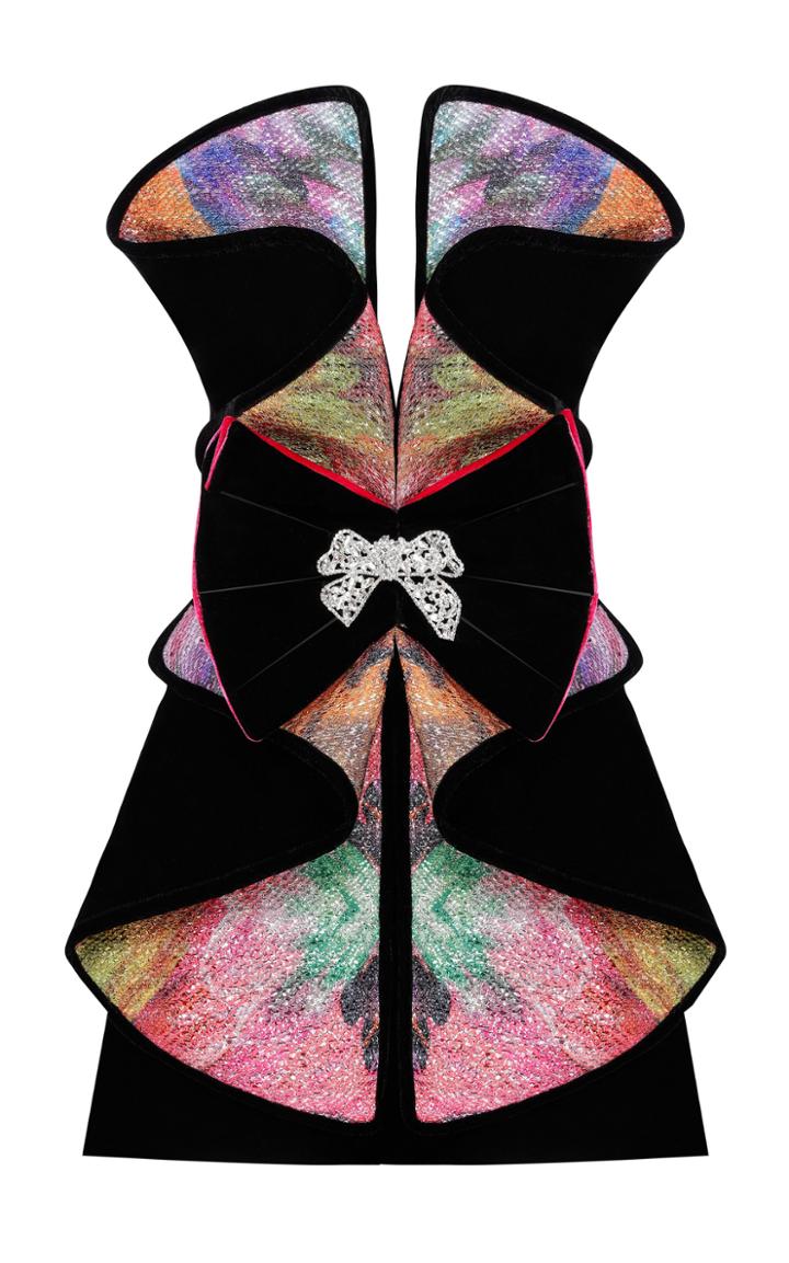 Moda Operandi Raisa Vanessa Strapless Multicloured Detailed Mini Dress With Crystal