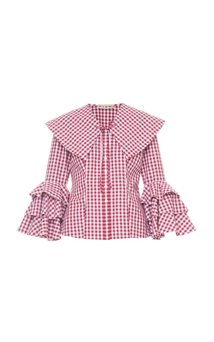 Flow The Label Ruffle Gingham Top