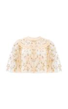 Moda Operandi Needle & Thread Sweet Petal Embroidered Tulle Cape Size: S