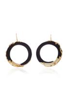 Guita M 14k Gold, Ebony And Horn Hoops