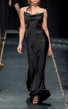 Versace Draped Satin Chain Link Dress