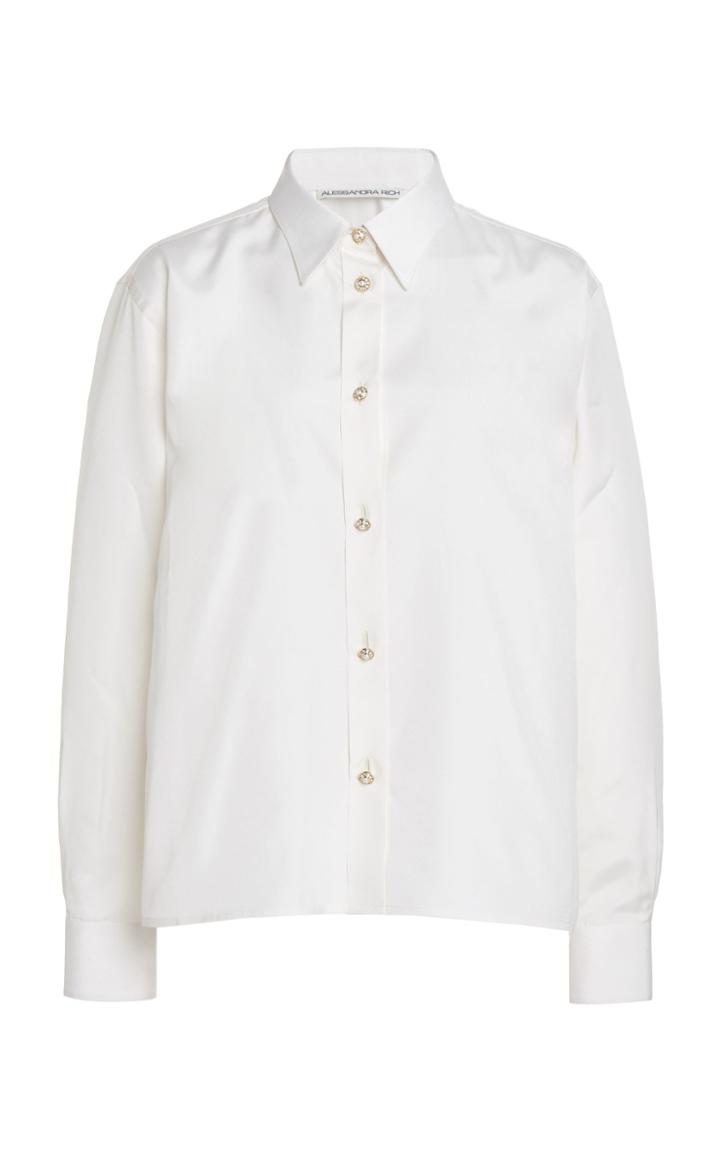 Moda Operandi Alessandra Rich Silk Blouse With Crystal Buttons