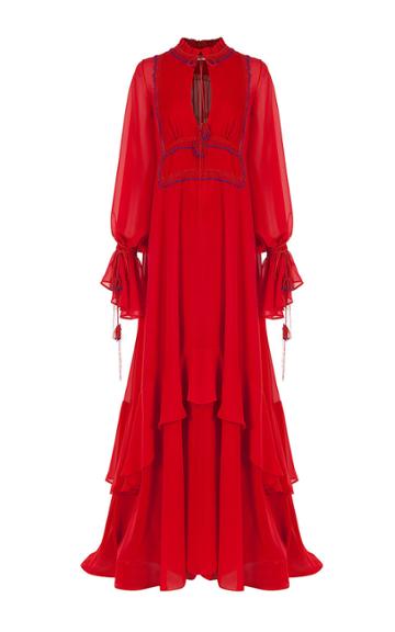Zeynep Tosun Red Dream Ruffled Gown