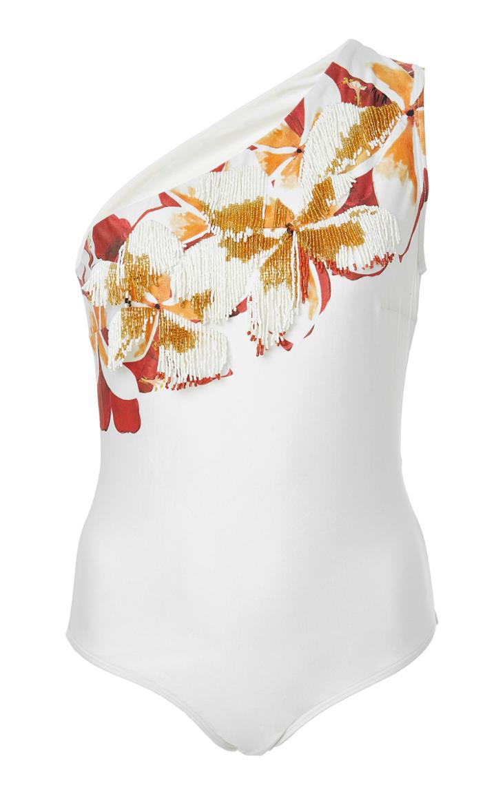 Agua De Coco Jasmin Embroidered One Piece Swimsuit
