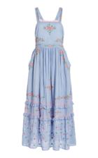 Loveshackfancy Asher Floral-embroidered Cotton Maxi Dress