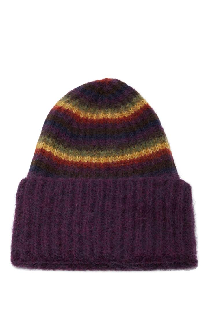Tak.ori Tak. Ori Striped Mohair Beanie