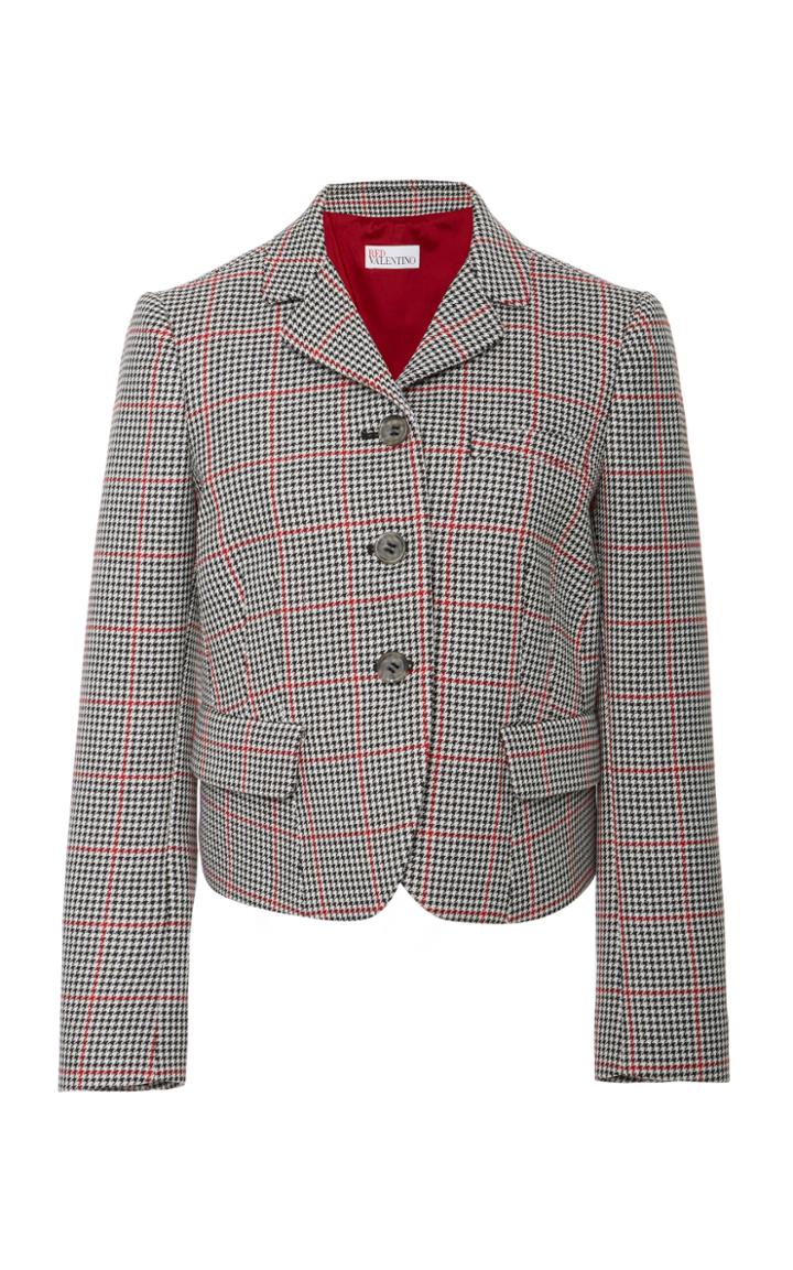 Red Valentino Houndstooth Button Down Jacket