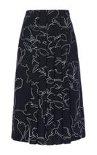 Carven Floral Pleated Skirt