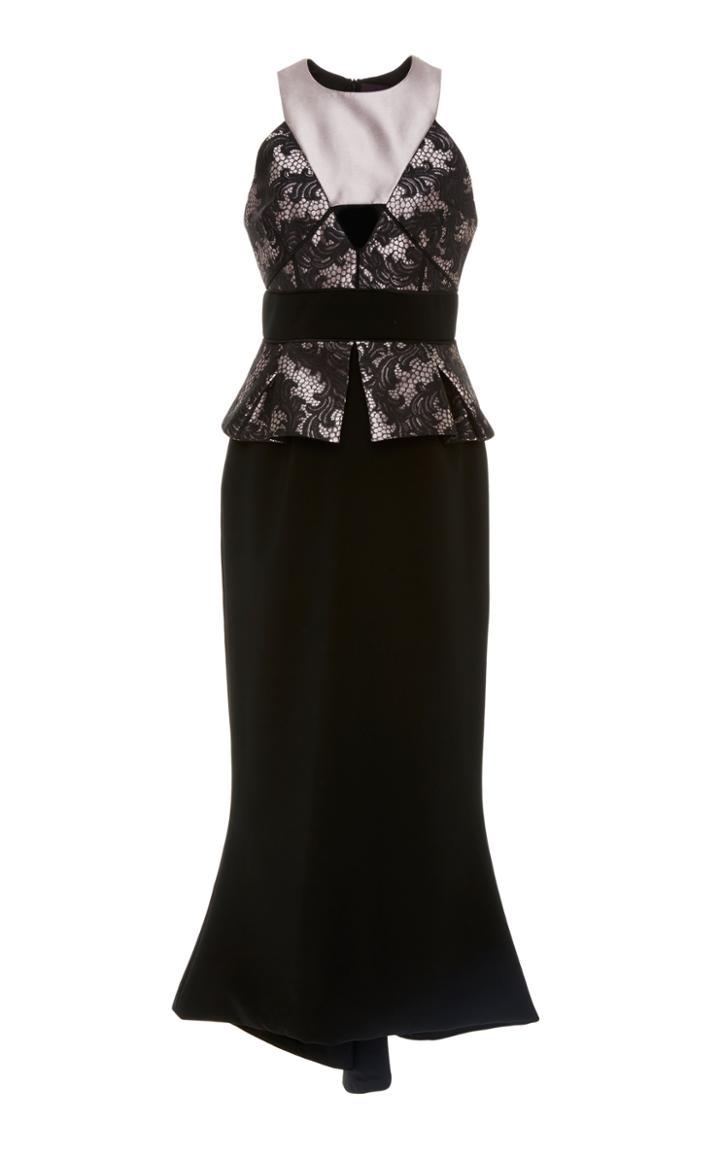 Bibhu Mohapatra Sleeveless Peplum Lace Dress
