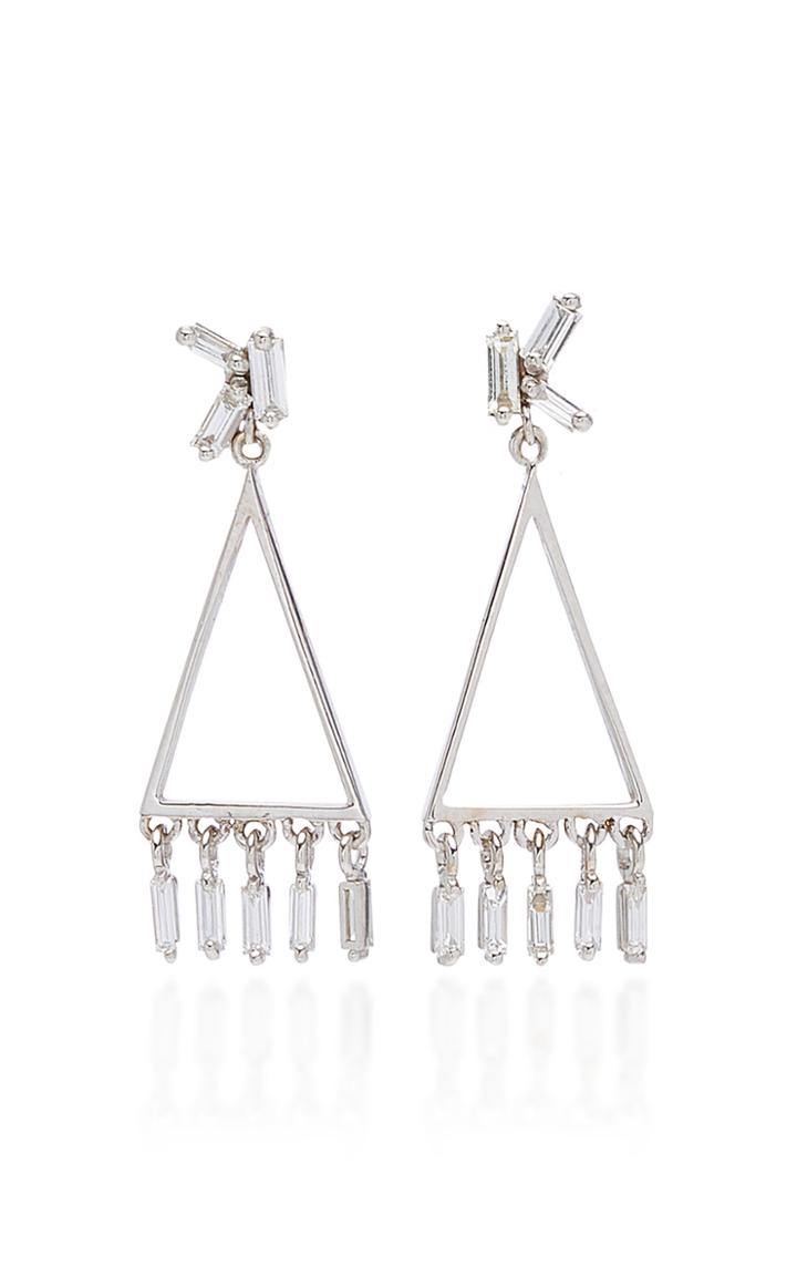 Suzanne Kalan 18k White Gold And Diamond Earrings