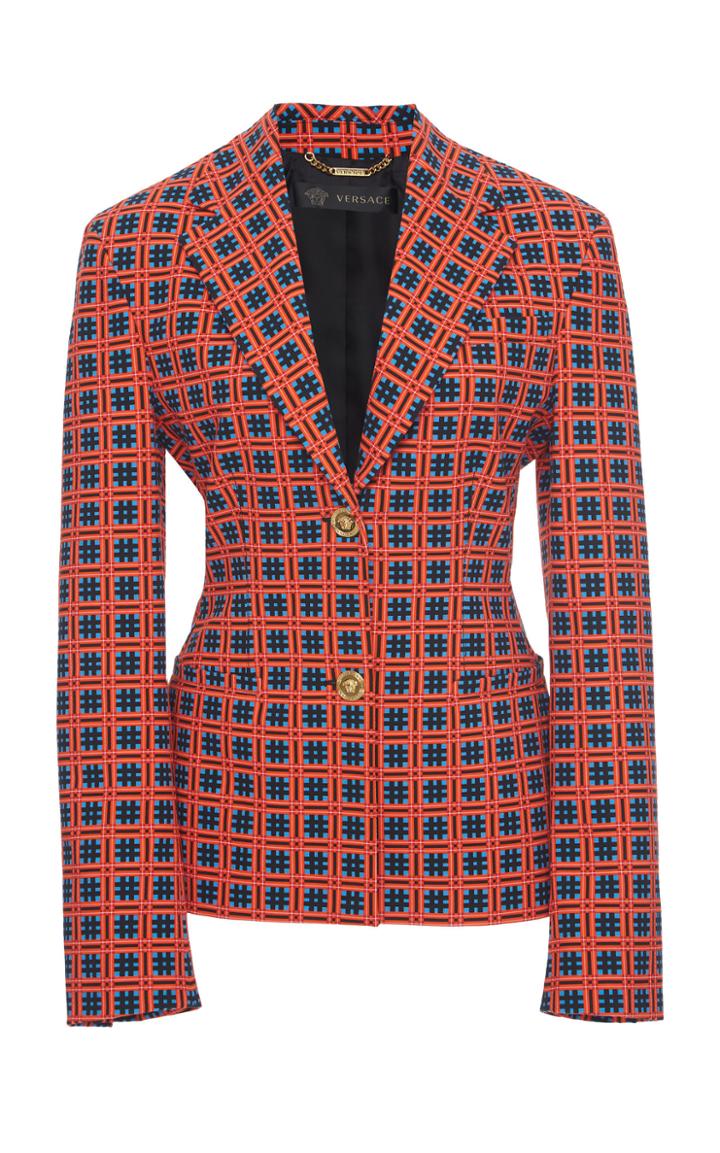 Versace Printed Cotton-blend Blazer