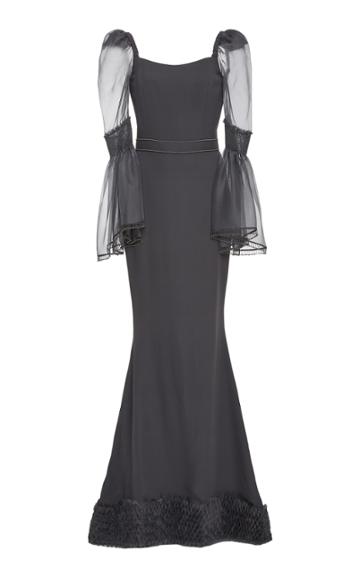 Alexandra Vidal Bell Sleeve Honeycomb Gown