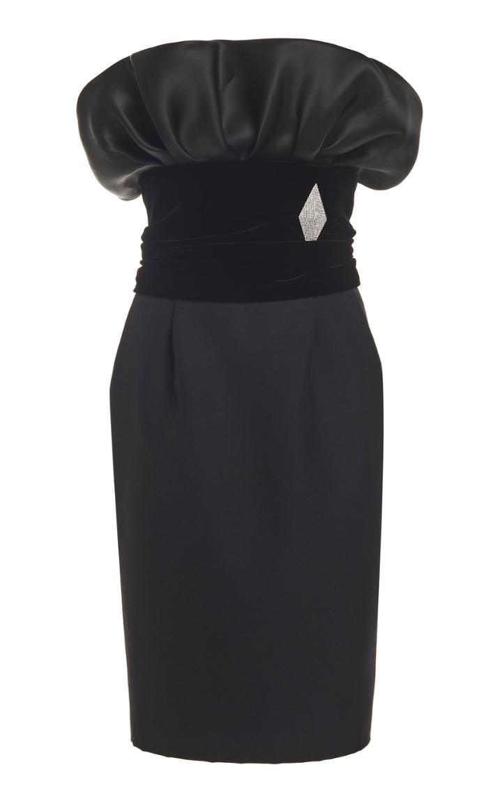 Moda Operandi Alexandre Vauthier Wool Satin Strapless Dress