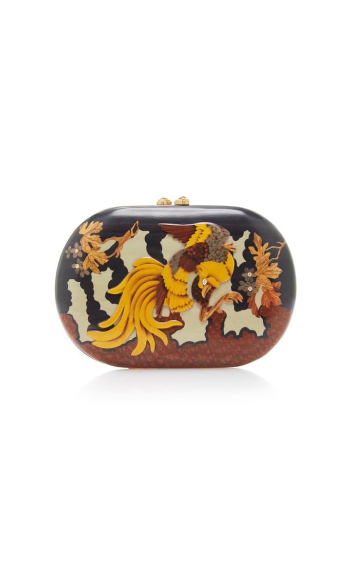 Silvia Furmanovich Diamond-studded Wood Clutch