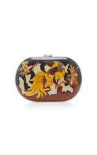 Silvia Furmanovich Diamond-studded Wood Clutch