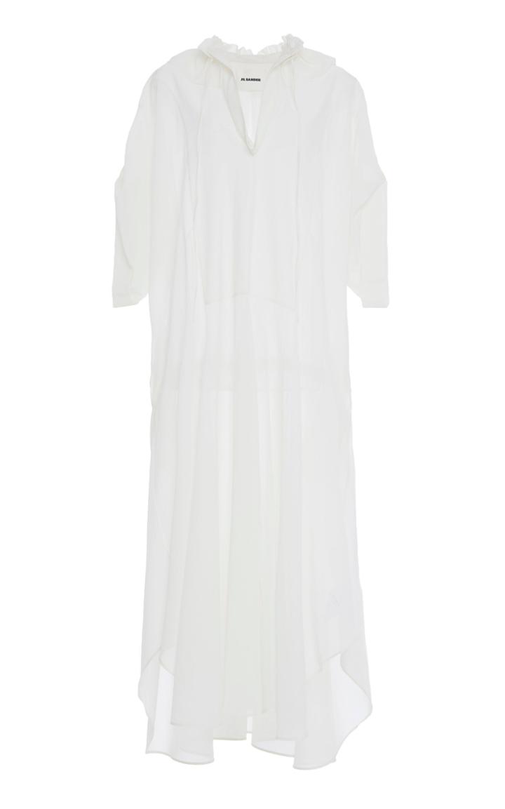 Jil Sander Lowe Ruffled Cotton-blend Dress