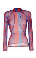 Atlein Printed Stretch Tulle Wetsuit Top