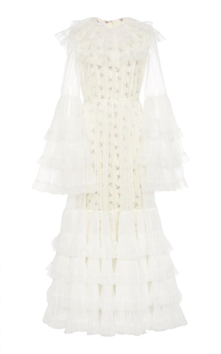 Giambattista Valli Tiered Floral Lace Gown