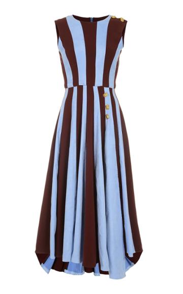 Amal Al Mulla Two Toned Crepe Midi Dress