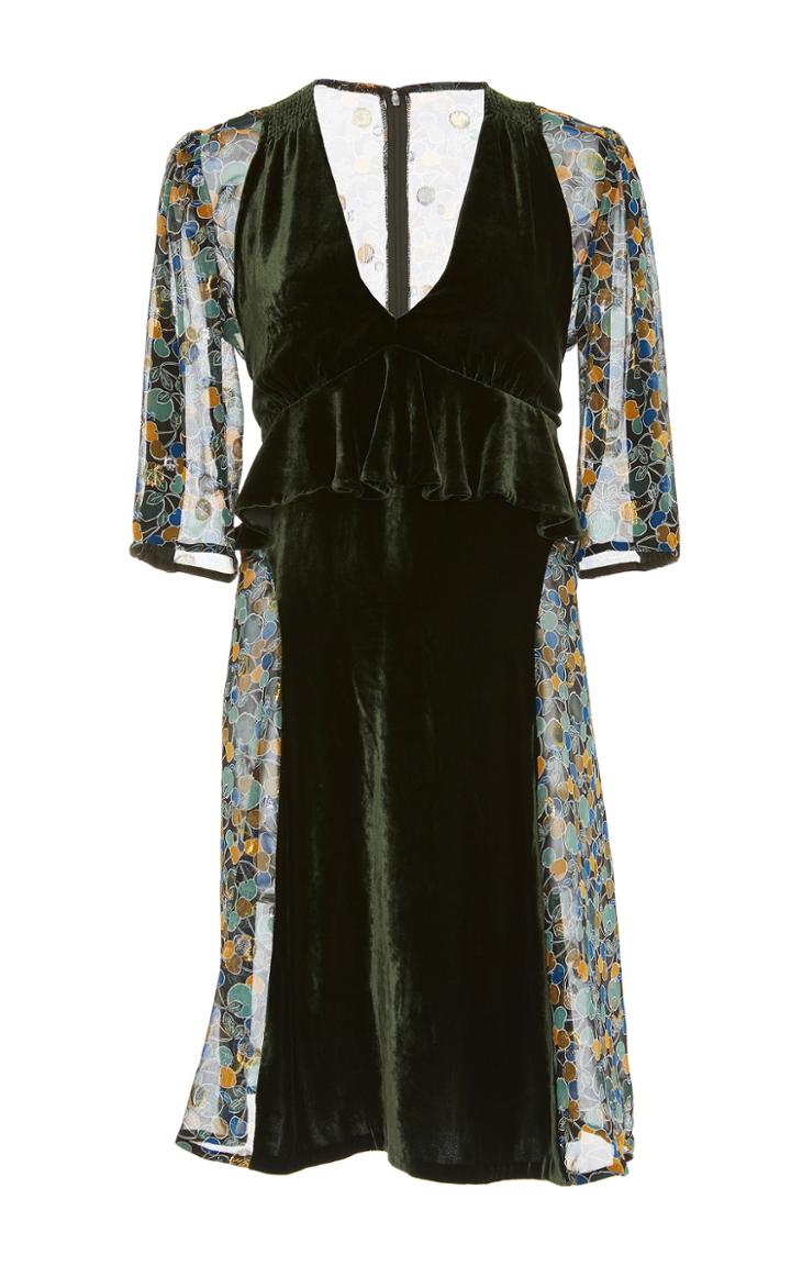 Anna Sui Apples And Cherries Vintage Velvet Dress