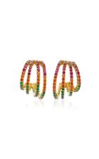 Joanna Laura Constantine Gold-plated Rainbow Crisscross Hoop Earrings