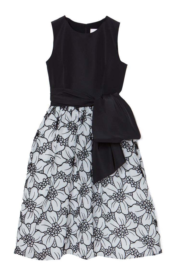 Moda Operandi Carolina Herrera Bow-detailed Floral-embroidered Organza Midi Dress