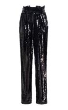 Sally Lapointe Belted Sequined Tapered Pants