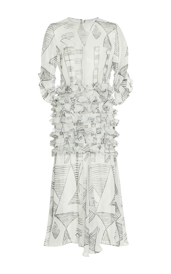 Tata Naka Print Dress With Frilly Hips