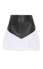 Caroline Constas Raphael Leather Combo Mini Skirt