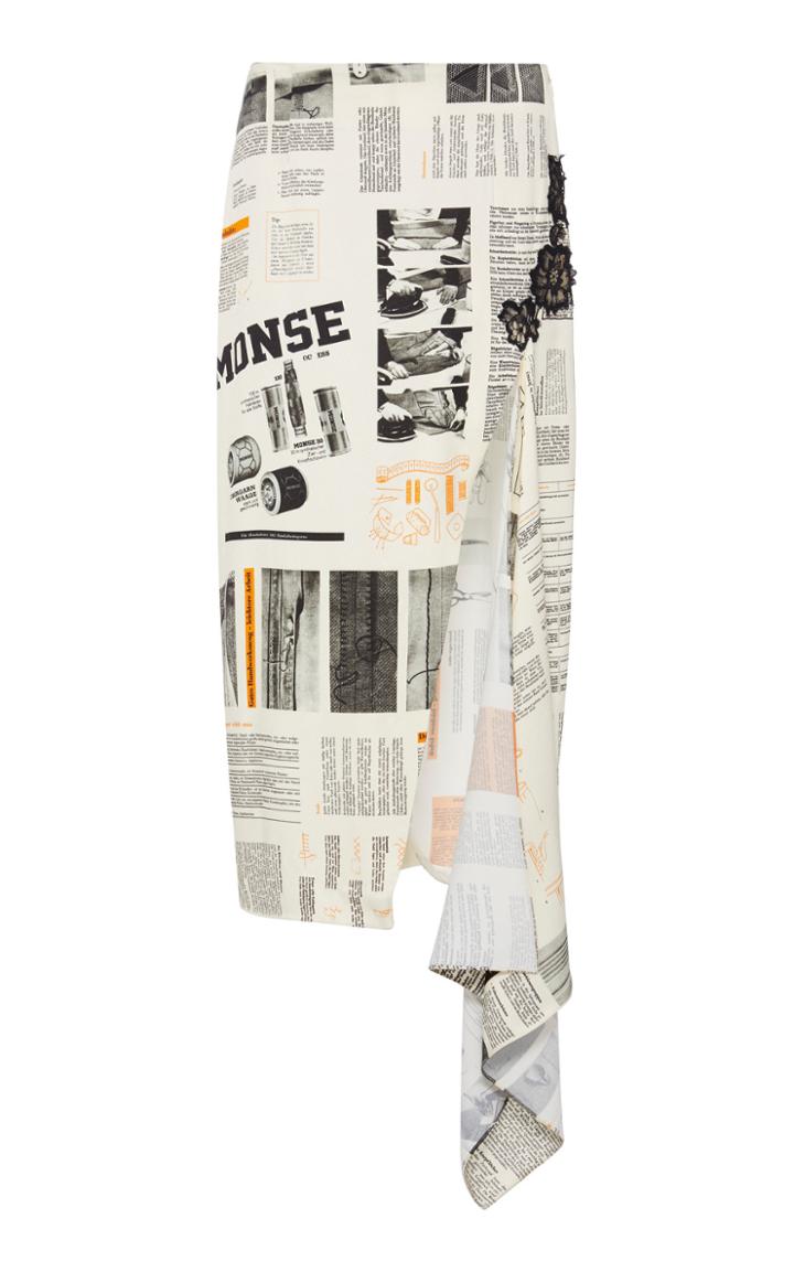 Monse Asymmetric Printed Cady Midi Skirt