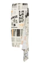 Monse Asymmetric Printed Cady Midi Skirt