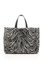 Prada Leather-trimmed Printed Shell Tote