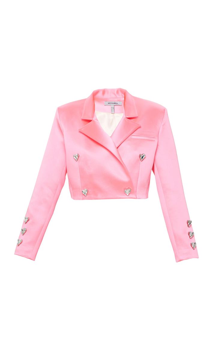 Moda Operandi Mach & Mach Pink Jacket With Heart Buttons