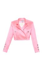 Moda Operandi Mach & Mach Pink Jacket With Heart Buttons