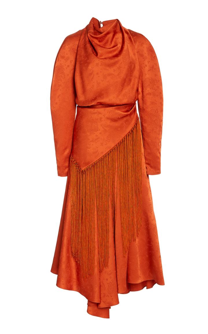 Moda Operandi Jonathan Simkhai Leighton Fringed Paisley Jacquard Midi Dress