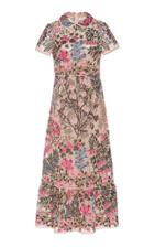 Red Valentino Floral-embroidered Macram Midi Dress