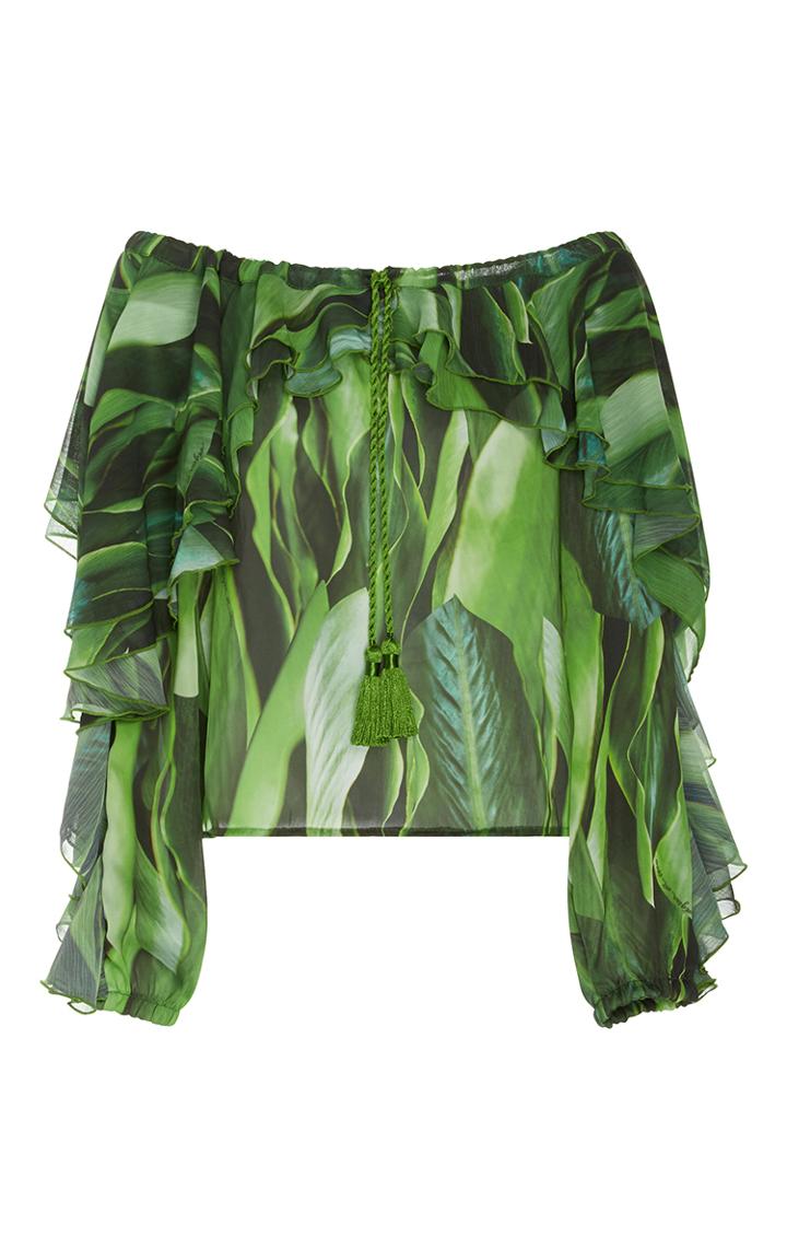 Agua De Coco Folhas Off The Shoulder Blouse