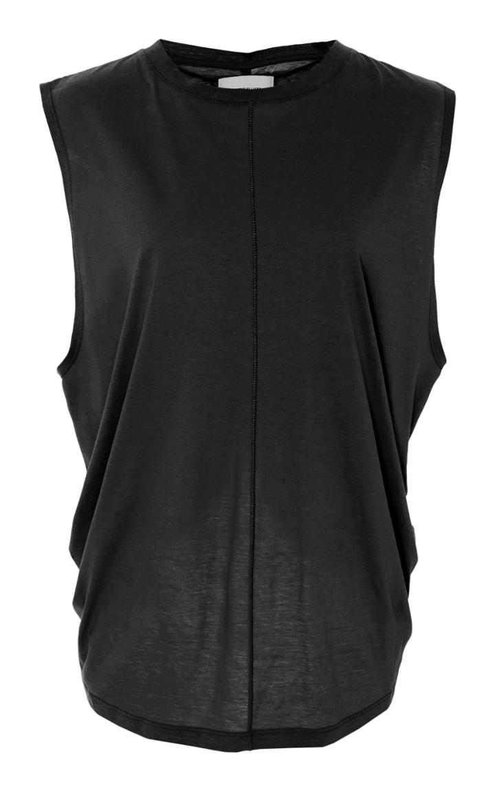 Current/elliott Pleated Back Cotton Muscle Tank
