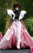 Moda Operandi Christian Siriano Multi Colored Sculpted Sleeve Silk Faille Gown With