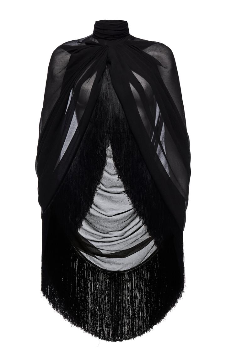 Magda Butrym Medford Fringe-hem Silk Cape